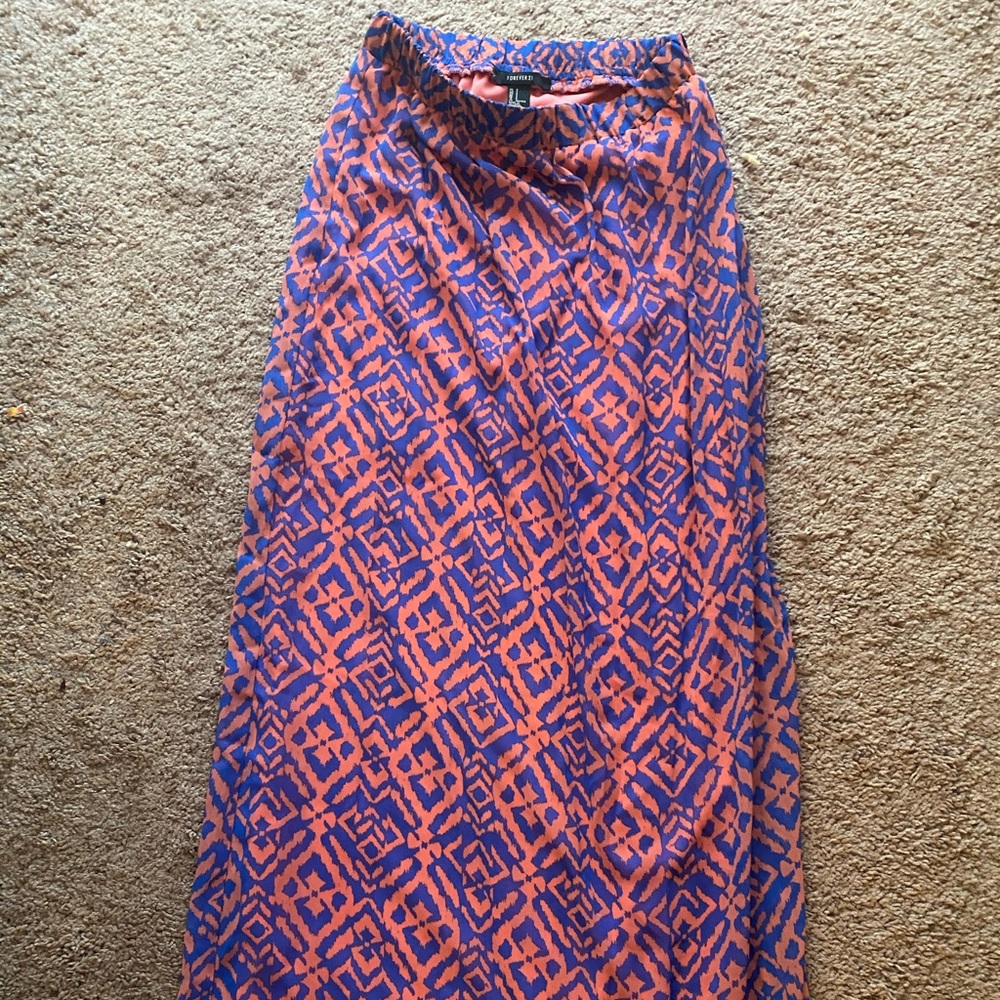 Forever 21 long pink and blue skirt
